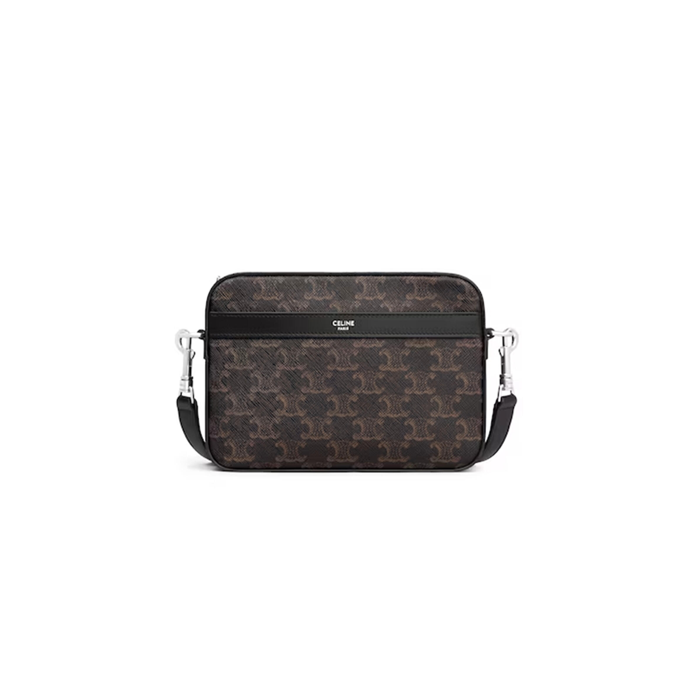 Ce1i*e small messenger bag in triomphe canvas and calfskin 113942evj.38si (20.5*15*5cm)